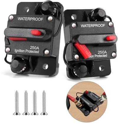 Automatische zekeringhouders 250 A - Waterdichte stroomonderbrekers voor auto - 12V-48V DC