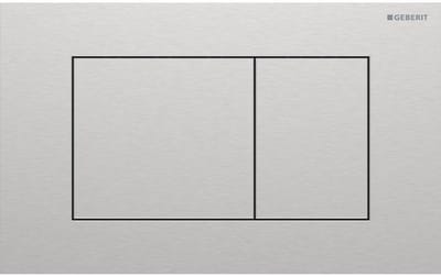 Geberit Sigma40 bedieningsplaat - 2-toets spoeling - extra dun - vierkante knoppen - geborsteld rvs