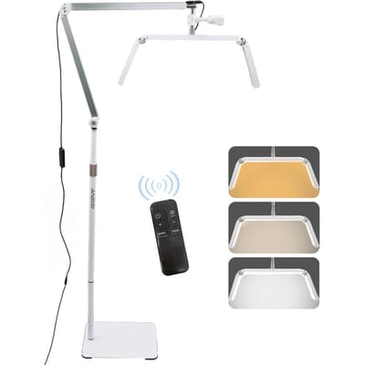 Andoer Lampe vidéo LED au sol HD-M18X 36 W Lampe de remplissage LED pliable Lampe de sol de beauté Lampe de lune 3200 K-5600 K W-EU