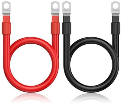 Auto batterij kabel 12V - 2 stuks - 50cm 4AWG koperen kabel