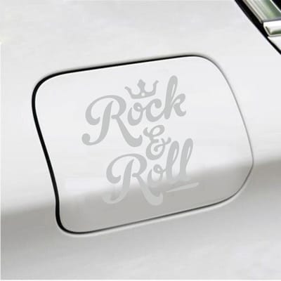 Bumpersticker - Rock & Roll - 11,3 X 13 - Licht Grijs