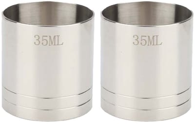 Dailygoody - Thimble Bar Maatregelen - Jigger Spirit Meetbekers - 2 stuks 35ml - Zilver - Perfect voor dranken - Geschikt voor keuken en bar