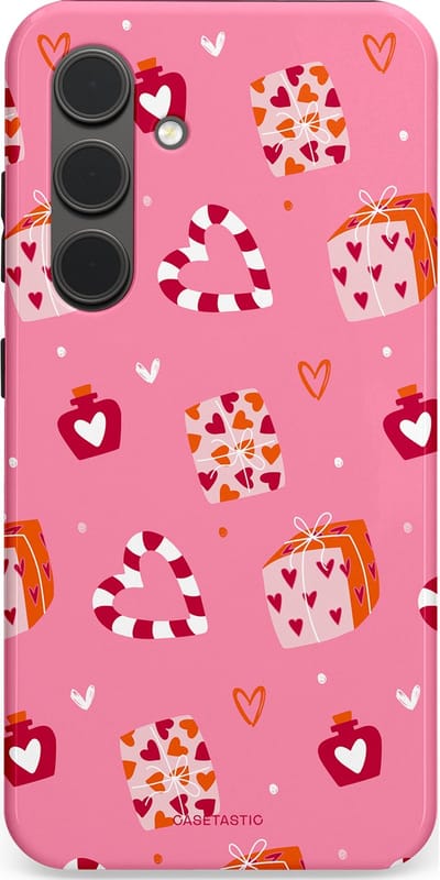 Casetastic Hoesje Geschikt voor Samsung S24 - Stijlvolle Beschermende Duo-layer Case - Zoete Liefde Roze