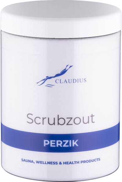 Scrubzout Perzik in handige pot - 1250 gram - met witte deksel - Hydraterende Lichaamsscrub