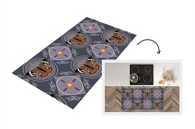 Keukenloper - Loper keuken - Patronen - Vlinders - Abstract - 120x60 cm - Keukenloper vinyl
