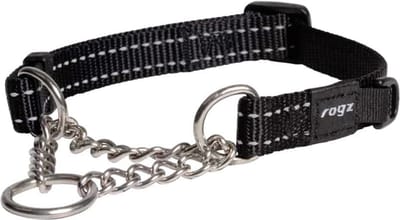 Rogz Utility Sliphalsband Ketting Zwart - Hondenhalsband - L 37-56x2.0 Cm