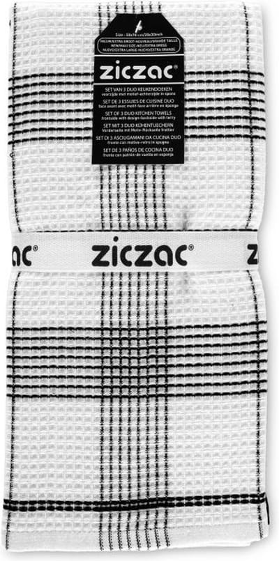 Keukenhanddoek CULINARY CULINARY DUO WAFFLE - SET/3 - 50x76 cm, zwart