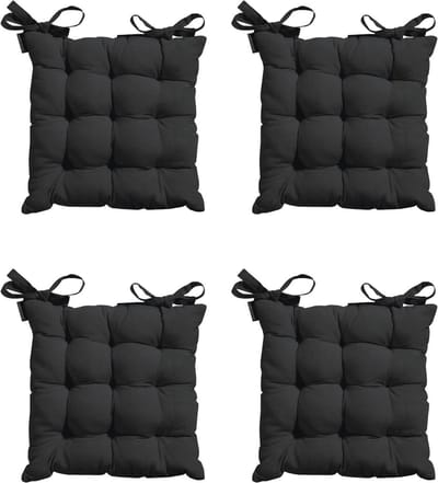 Madison - Zitkussen - Universeel - 4 stk. - 46x46 cm - Zwart - Tuin