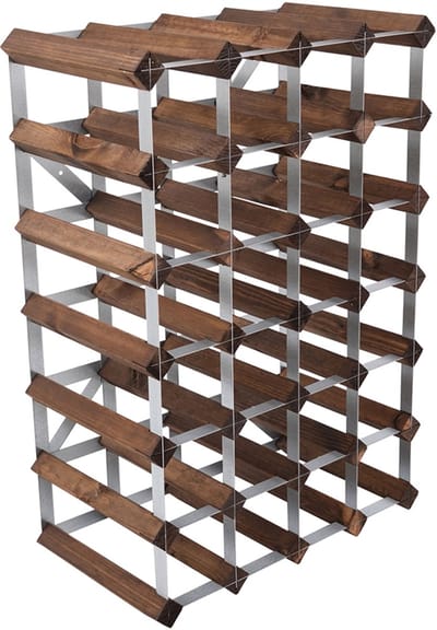 Traditional Wine Rack Co. - Wijnrek - Voor 16 flessen - Donkere eik - 42x22.8x32.4cm