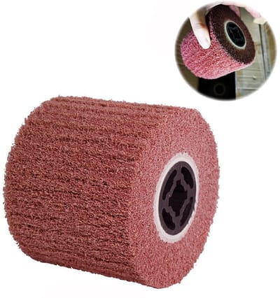 Slijpwals Borstel - Schuurborstel Nylon - Metaal Polijsten - Bruin Korund Vezel - 120 x 100 mm - Bruin