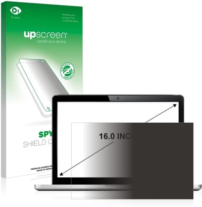 upscreen - privacy screenprotector voor Laptops met 16 inch-scherm [354 mm x 199 mm, 16:9] Folie Beschermfolie Blauwlichtfilter