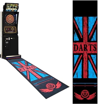 Dartbordmat - Vloerbescherming - Darts Training - Schokabsorberend Rubber - 295x70cm - Zwart