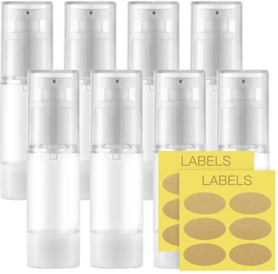 Dailygoods- Pompdispenser 30 ml - Airless Dispenser - Lege Pompfles - Reisdop - Plastic Fles voor Cosmetica - Herbruikbaar en BPA-vrij - Cosmeticafles
