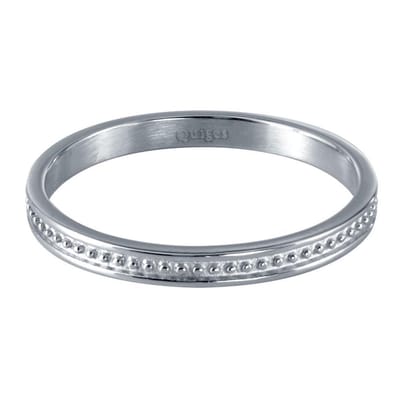 Quiges Stapelring Dames - Vulring Bolletje - RVS Zilverkleurig - Maat 19 - Hoogte 2mm