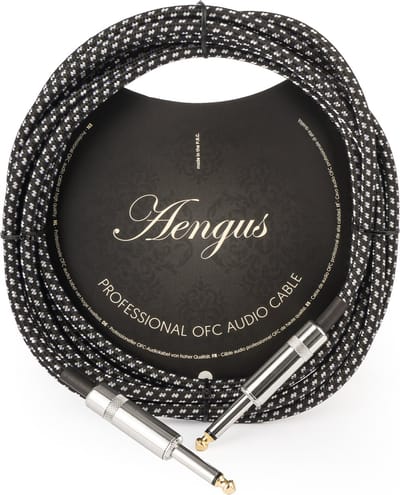 Áengus Black Tweed Gitaarkabel Instrument kabel - 6.35mm mono jack plug recht/recht - 3 meter