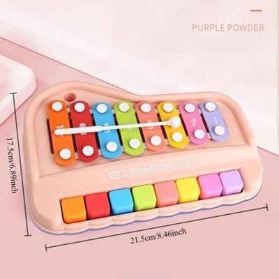 8-Noten Xylofoon Piano 2-in-1 Vroeg Educatief Muziek Speelgoed Met Hamer Voor Baby Peuters Montessori Leerinstrument Meisjes beige