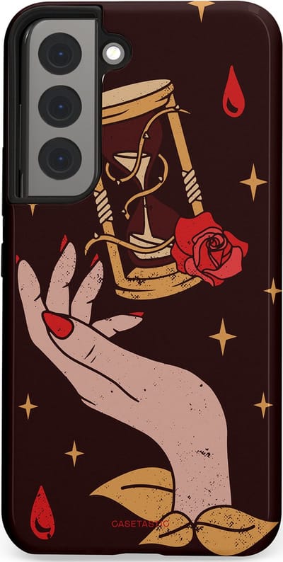 Casetastic Hoesje Geschikt voor Samsung S22 - Stijlvolle Beschermende Duo-layer Case - Magische Hand Roos