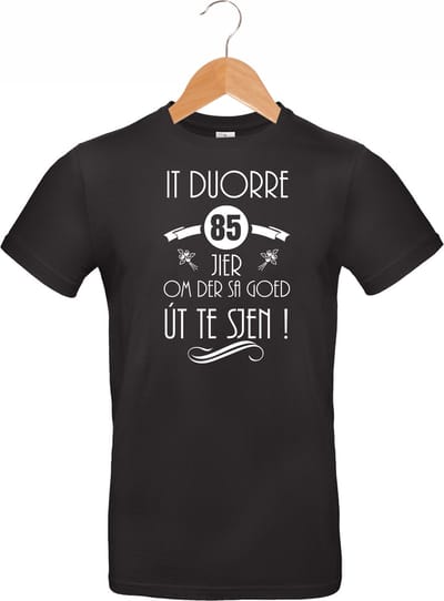 Mijncadeautje - Fryslan T-shirt It duorre 85 jier - unisex - zwart - verjaardag - leeftijd - feest - (maat XXXL)