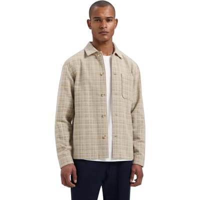Dstrezzed Ds-lino Overshirt Timber Wolf Size: XXL | Casual Shirts Outlet | Heren | Beige