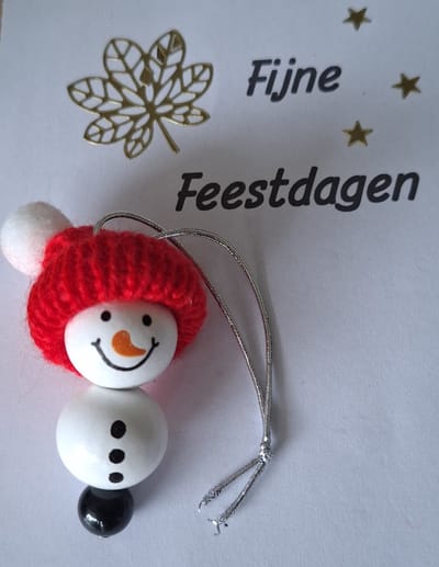 Sneeuwpop "Onyx" Boomversiering