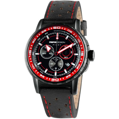 MOMO Design Pilot MD2164BK-42 Horloge Heren 46mm 5 ATM