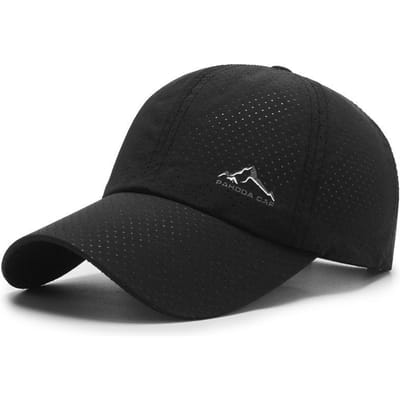 Sneldrogende hoeden voor heren en dames, dunne baseballpetten voor zonbescherming en schaduw in de zomer, ademende zonneduckbill-petten Adjustable black