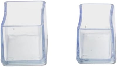Rechthoekige Stoelpootdoppen 8 Stuks - Antislip Beschermkappen voor Vloeren - Transparant 25x35