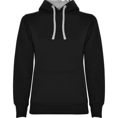 Roly Dames/Dames Urban Hoodie (Zwart/Heather Grijs)