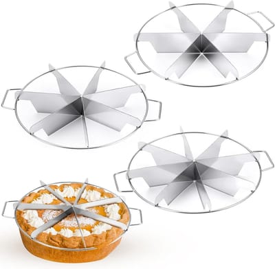 Taartsnijder Set - Taartverdeler - Gelijkmatig Snijden - 3 Maten Inclusief - 27 cm Diameter - Zilver