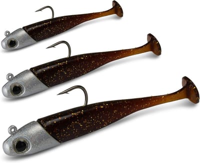 Storfisk fishing & more set van 3 kant-en-klare jigs met rubberen vis kunstaas voor het vissen op snoek, snoek, baars en forel