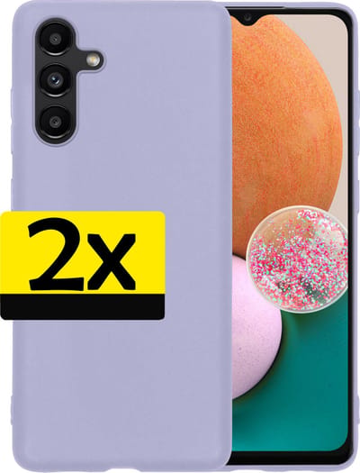 Hoesje - 2 Stuks - Geschikt voor Samsung Galaxy A13 5G - Sterk & Shockproof - Case Siliconen - Back Cover - Telefoon Hoes - Telefoonhoesjes - Lila