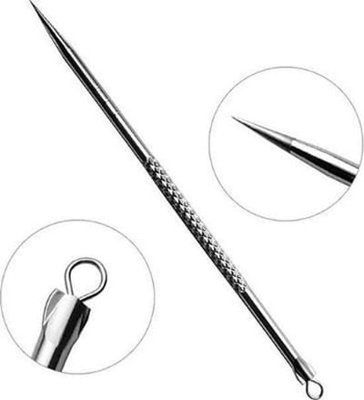 Comedonendrukker - Meeeter Remover Naald - Blackhead Remover - Mee-eter, puisten en acne verwijderaar - 12 cm