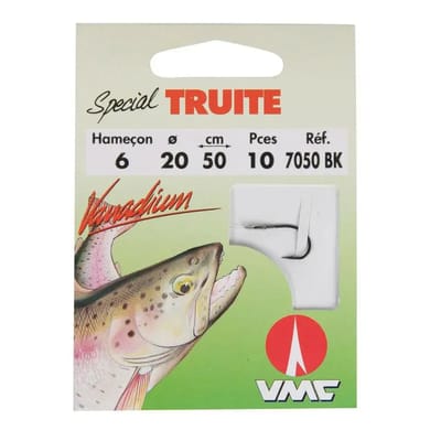 VMC Special Truite 7050BK Onderlijnen H8 0.18mm 50cm