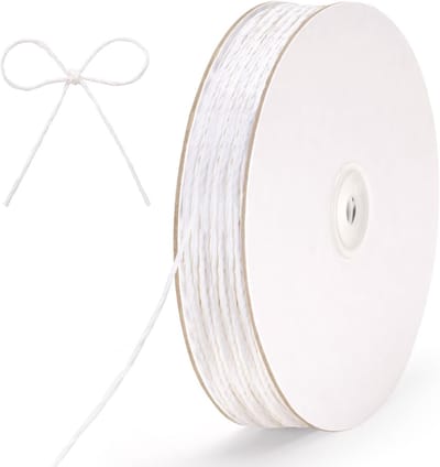 100m Witte Raffia Papieren Touw van 2mm voor Cadeauverpakking, Feestdecoratie en Creatieve Projecten