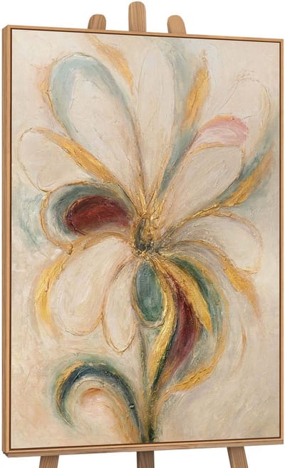Canvas schilderij handgeschilderd flower energy abstract – YS-Art Gallery – Luxe wanddecoratie voor woonkamer – Modern schilderij voor slaapkamer en hal