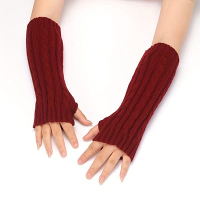 Livano Armwarmers - Polswarmers - Armwarmers Dames - Duimopening - Wol - Armstukken - Winter - Bordeaux