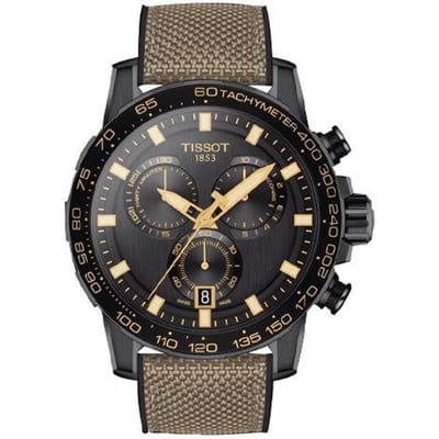 Tissot Speedmaster Serie Kwarts Uurwerk Casual Sport Horloge 45,5 mm Zwarte Wijzerplaat Roestvrijstalen Kast Stoffen Band Herenhorloges T125.617.37.051.01 Regular Watch Box gray