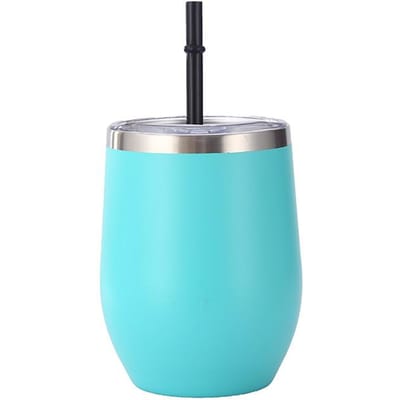 Eierschaalbeker met Deksel Dubbel Vacuüm Geïsoleerde Eierbeker Roestvrij Staal Creatieve U-vormige Waterbeker 12oz