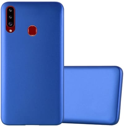 Cadorabo Hoesje geschikt voor Samsung Galaxy A20s in METAAL BLAUW - Beschermhoes gemaakt van flexibel TPU silicone Case Cover