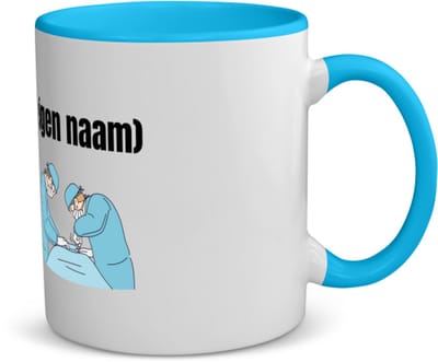 Akyol - chirurgen met eigen naam koffiemok - theemok - blauw - Chirurg - patiënten/doktoren - collega's - verjaardag - afscheidscadeau - geschenk - kado - 350 ML inhoud
