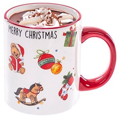 CM Kerst mok - Merry Christmas - 300 ml - keramiek - in doosje - koffiemok - cadeau - kerstbeker - theemok