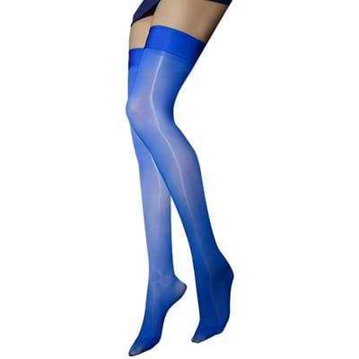 Dames Sexy Latex Kousen Lange Panty's Sok PVC Leer Kousen Wetlook Sexy Olie Glanzende Kousen Lingerie Latex Kousen M blue