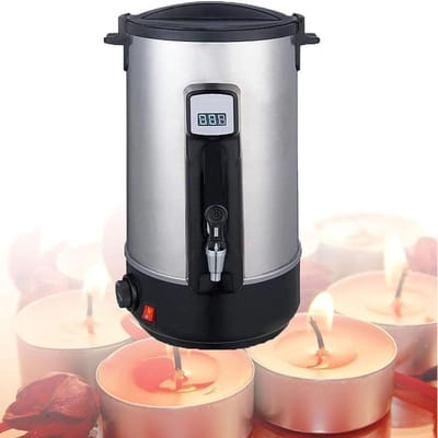 Wax Smeltpot - Kaarsenmaker - Kaarsen Maken - Verwarmd Uitloop Mondstuk - 8L-35L Capaciteit - Zilver
