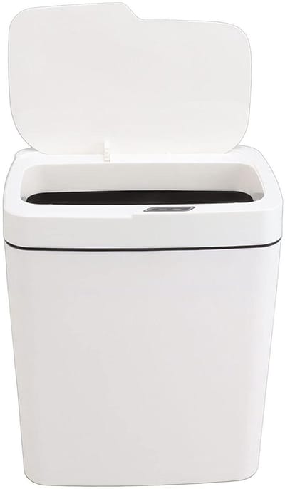 Automatische Prullenbak - Vuilnisbak Sensor - Hygiënisch Afval Verwerken - Geruisloze Hefmechanisme - 18 Liter - Wit