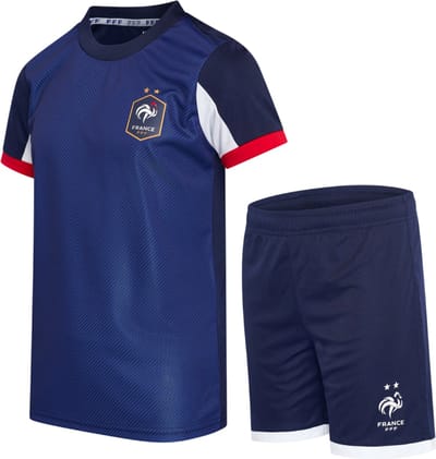 Frans Elftal Voetbaltenue 24/25 - Maat 128 - Voetbaltenue Kinderen - Kylian Mbappé - Frankrijk - Kids - Unisex - Jongens - Meisjes