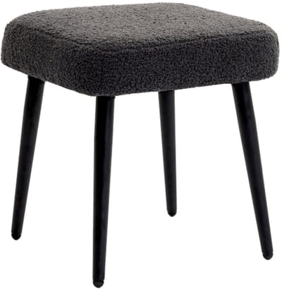 Kruk, zitkruk, vierkant voetenbank, eetkruk, moderne eenvoudige stijl, geschikt voor thuis, geschikt voor woonkamer en slaapkamer 50×2×50 cm donkergrijs staal