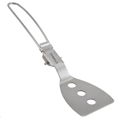 TOMSHOO Spatule pliante en acier inoxydable pour cuisine en plein air, camping, randonnée, barbecue, pique-nique argenté