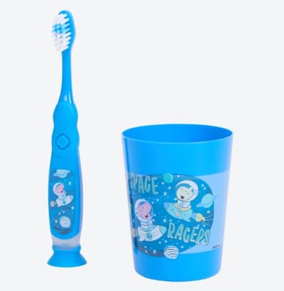 Peppa Pig Tandenborstelset voor kinderen 3+ met timer en zuignap - Blauw Ruimte