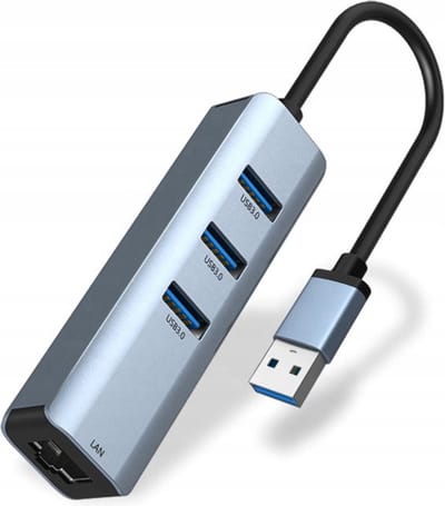 NETWERKKAART Adapter Externe HUB 3x USB 3.0 Gigabit Ethernet LAN 1000Mbs RJ-45 Zenwire BYL-2013T Voor Computer En Netwerk Kantoor