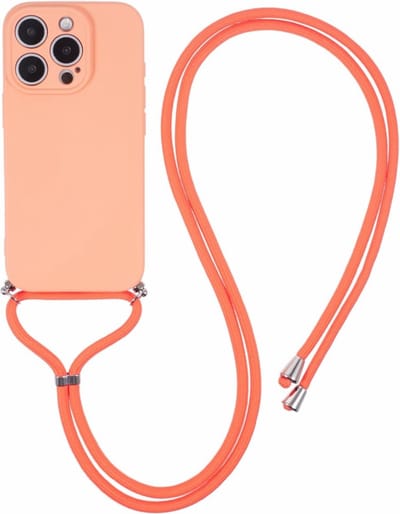 Coverup Hoesje - Geschikt voor iPhone 16 Pro Max Hoesje - Coverup Colour TPU Back Cover met Koord - Peach